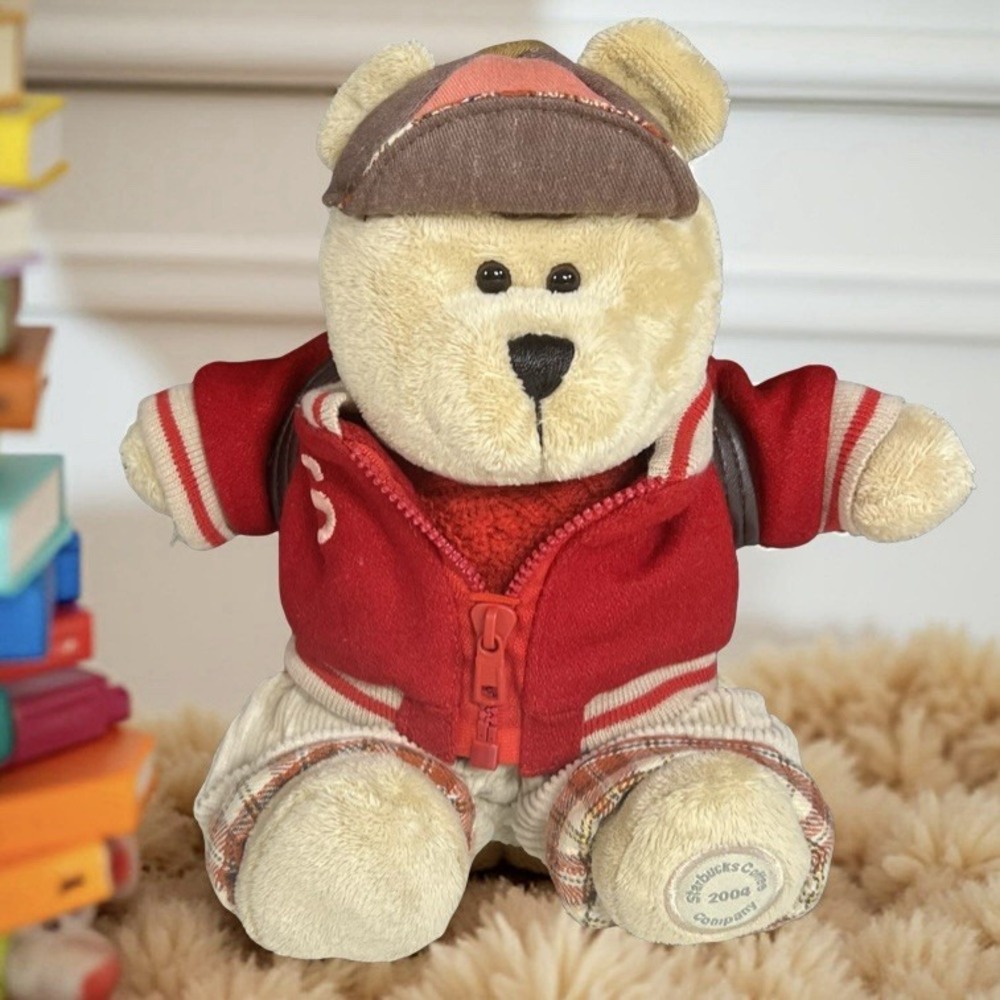 2004 Starbucks Bearista Bear Back to School Edition‎ Plush Stuffed Animal 10"